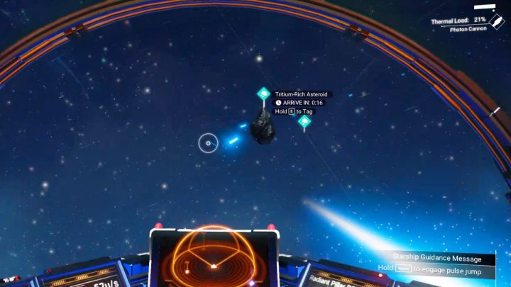 Przemierzając kosmos warto też używać skanera do odkrywania asteroid - No Mans Sky: System - eksploracja, piraci, asteroidy, walki w kosmosie, space encounters - No Mans Sky - poradnik do gry