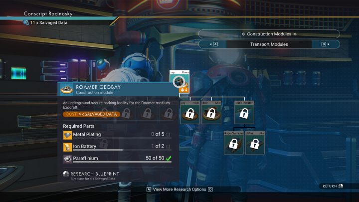 Szybsze przemieszczanie się po planecie zapewni Wam egzopojazd (Exocraft), którego projekt kupicie na stacji Anomalii za 4 pozyskane dane (Salvage Data) - No Mans Sky: Planeta - egzopojazd (Egzocraft), mapy, wzmacniacz sygnału (Signal Booster) - No Mans Sky - poradnik do gry