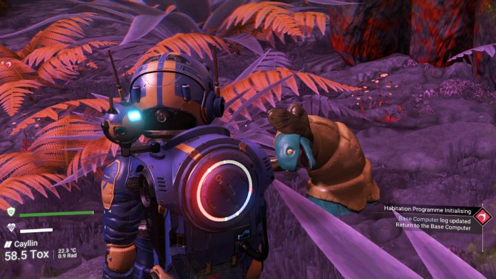 Na szczęście znaczna większość napotkanych zwierząt jest pasywna, nie znaczy to jednak że stanowią tylko i wyłącznie dekorację - No Mans Sky: Planeta - egzopojazd (Egzocraft), mapy, wzmacniacz sygnału (Signal Booster) - No Mans Sky - poradnik do gry