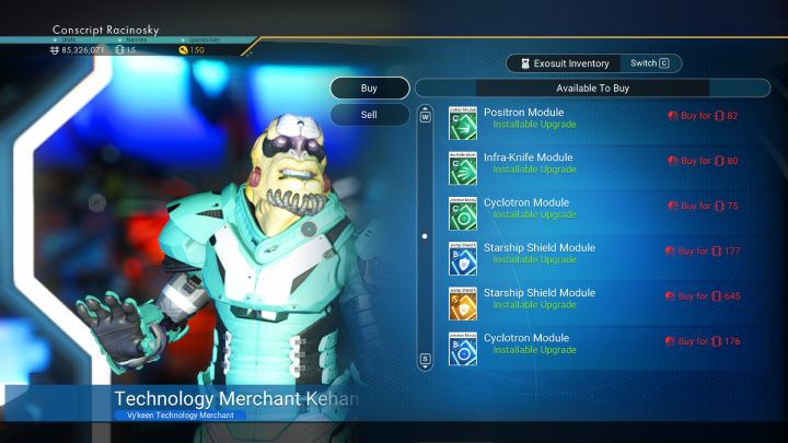 Stacje kosmiczne z różnych systemów mogą oferować inne moduły ulepszeń statku za odmienne ceny - No Mans Sky: Ulepszenia Statku - No Mans Sky - poradnik do gry