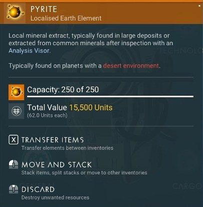 Pyrite można wydobyć ze złóż minerałów na planetach pustynnych albo uzyskać w procesie rafinerii - Jak pozyskać i do czego służy piryt w No Mans Sky NEXT? - No Mans Sky - poradnik do gry