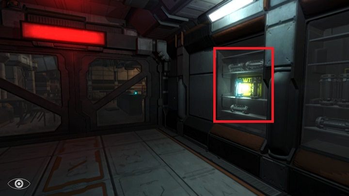 Podchodząc od strony korytarza zobaczysz oszkloną szafkę - Przedostań się do Strefy Administracyjnej | Opis przejścia Phantaruk - Phantaruk - poradnik do gry