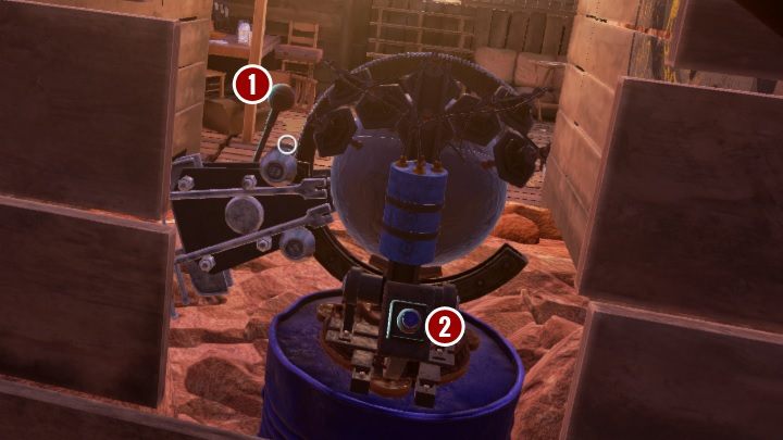Każda maszyna składa się z dwóch elementów interaktywnych: drążka[1] i guzika[2] - Mechanika rozgrywki | Podstawy Obduction - Obduction - poradnik do gry