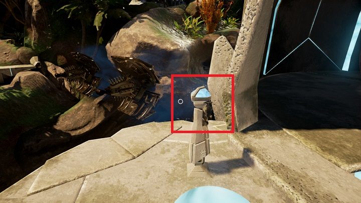 Znajdziesz tam niewielką kolumnę z którą możesz wejść w interakcję - Mosty Villeinów | Opis przejścia Obduction - Obduction - poradnik do gry