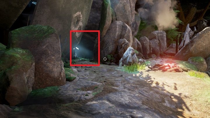 Wejście może być słabo widoczne przez kłęby pary ale nawigując według powyższego obrazka powinieneś je odnaleźć bez trudu - Mosty, Drzewo Maray i Mofang | Opis przejścia Obduction - Obduction - poradnik do gry