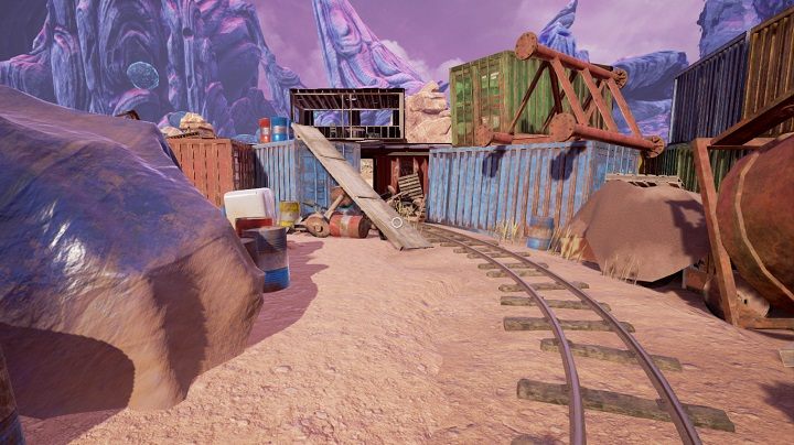 Żeby wejść do niej musisz cofnąć się lekko, aż znajdziesz się przed kładką widoczną na powyższym obrazku - Wysypisko i Dom Burmistrza | Opis przejścia Obduction - Obduction - poradnik do gry