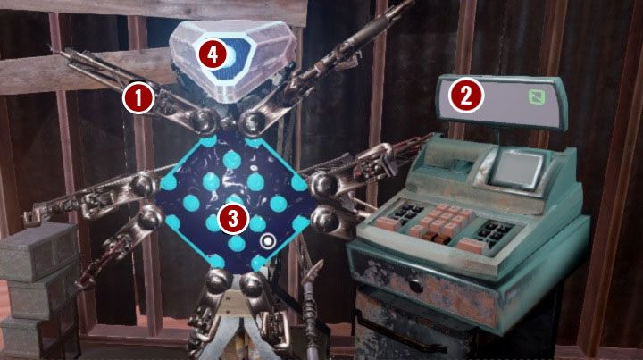 Maszyna[1] jest połączona z kasą fiskalną[2] i oba urządzenia działają dwu-biegunowo - Wysypisko i Dom Burmistrza | Opis przejścia Obduction - Obduction - poradnik do gry