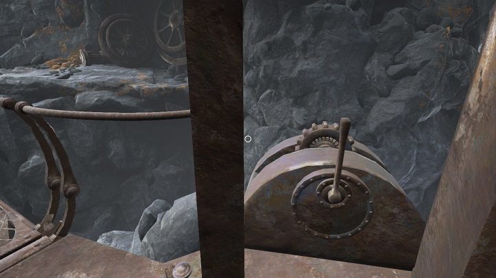 Za pośrednictwem dźwigni możesz obrócić całą strukturę, dzięki czemu będziesz w stanie ruszyć dalej - Kaptar | Opis przejścia Obduction - Obduction - poradnik do gry