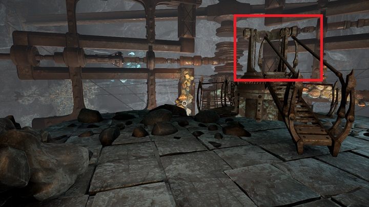 Zwróć uwagę, że po uruchomieniu mechanizmu nastąpiła zmiana w obiekcie oznaczonym na obrazku - Kaptar | Opis przejścia Obduction - Obduction - poradnik do gry