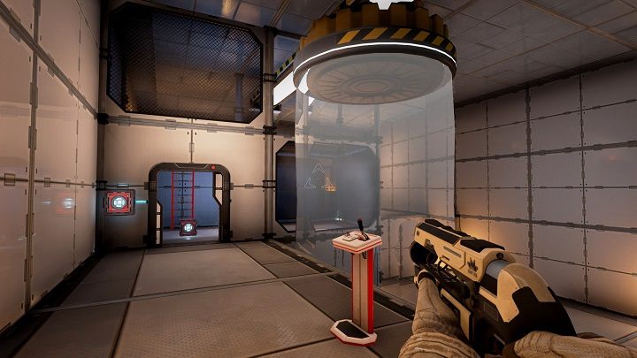 Otwieramy drzwi za pomocą zabranego pojemnika, za nimi zauważymy następny pojemnik z wiązką energii - Chapter 2 - Opis Przejścia - The Turing Test - poradnik do gry