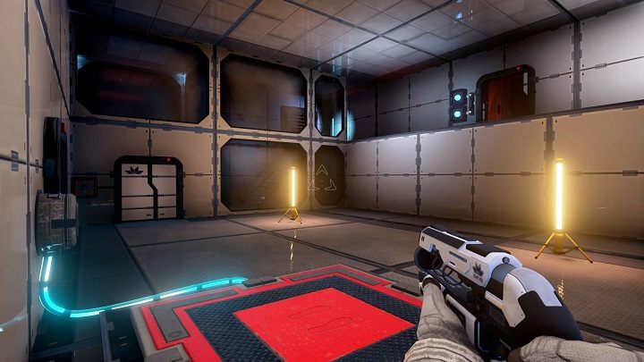 Po wejściu do pomieszczenia pobieramy obie wiązki z głównych drzwi wyjściowych, które znajdują się na górze - Chapter 2 - Opis Przejścia - The Turing Test - poradnik do gry