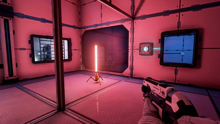 Przebiegamy do czerwonego pomieszczenia widocznego na grafice i pobieramy wiązkę która znajduję się za oknem - Chapter 2 - Opis Przejścia - The Turing Test - poradnik do gry