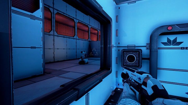 W pierwszej kolejności przejmujemy kontrole nad robotem i pobieramy wiązkę z góry pomieszczenia - Chapter 7 - Opis przejścia - The Turing Test - poradnik do gry