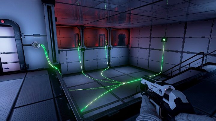 Po otwarciu drzwi nie przechodzimy jeszcze tylko idziemy górą by zabrać zieloną wiązkę - Chapter 3 - Opis Przejścia - The Turing Test - poradnik do gry