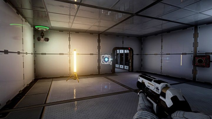 Po przejściu przez drzwi biegniemy cały czas przed siebie aż dotrzemy do pomieszczenia widocznego na obrazku - Chapter 1 - Opis Przejścia - The Turing Test - poradnik do gry