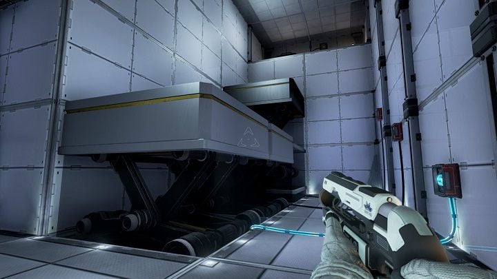 W ostatnim sektorze zabrana wiązka powoduję spadek platformy poziom niżej, a dodana wiązka podwyższa go - Chapter 1 - Opis Przejścia - The Turing Test - poradnik do gry
