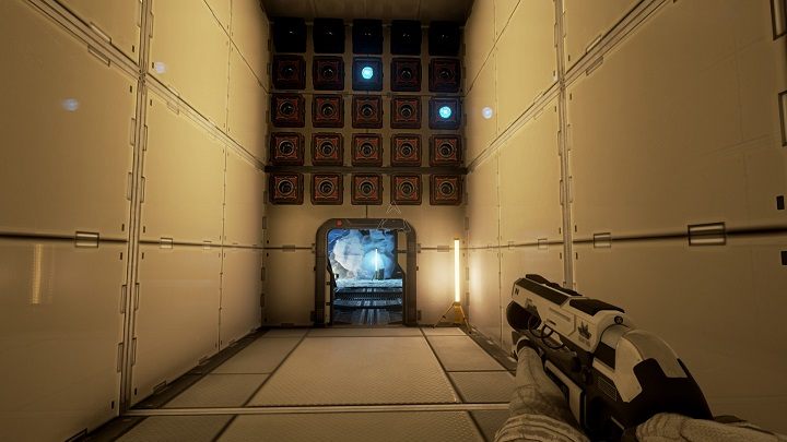 Aby otworzyć pierwsze sekretne pomieszczenie należy ustawić wiązki energii tak jak na wyżej przedstawionej grafice - Sekretne pomieszczenia - Opis przejścia - The Turing Test - poradnik do gry