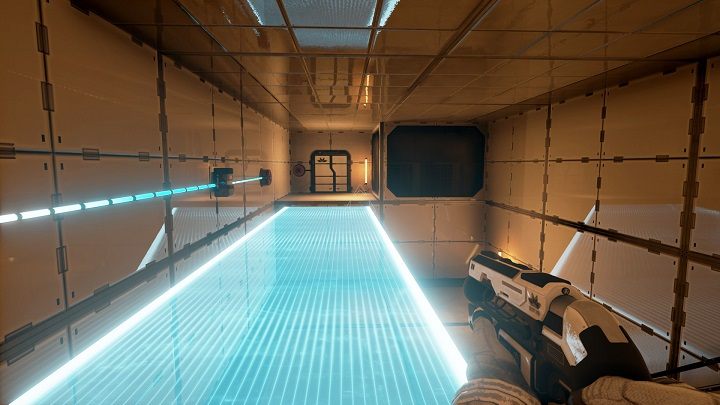 Zagadka polega na słuchaniu dźwięku, który wydaje maszyna strażnicza znajdująca się po lewej stronie - Sekretne pomieszczenia - Opis przejścia - The Turing Test - poradnik do gry