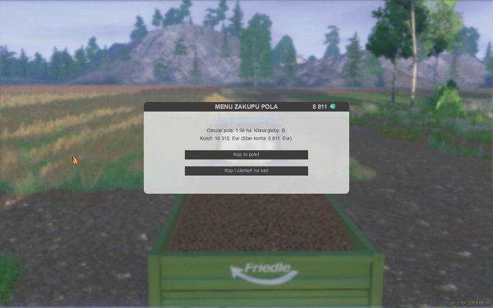 Przy kupnie pola od razu możesz przekształcić je w sad. - Kupno pola | Podstawy | Polska Farma 2017 - Polska Farma 2017 - poradnik do gry