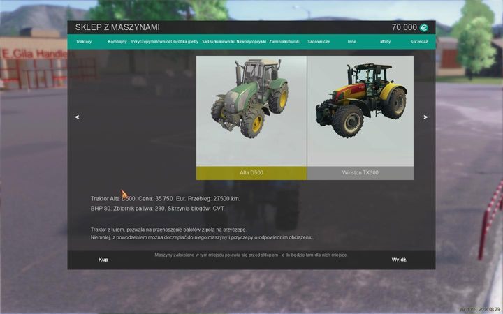 W grze możliwe jest także kupno maszyn używanych - koszt ich kupna jest niższy o 35%, aczkolwiek wiąże się to z dość sporym przebiegiem, jaki pokonały już maszyny, oraz zużyciem poszczególnych części i większym zużyciem paliwa - Kupno maszyn | Podstawy | Polska Farma 2017 - Polska Farma 2017 - poradnik do gry