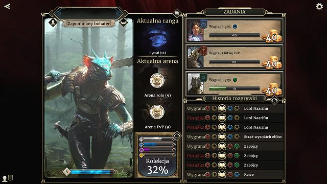 Do profilu gracza można wejść prosto z głównego menu gry poprzez kliknięcie na ikonę bohatera w lewym dolnym rogu ekranu - Zasady gry i porady dla nowych graczy | Podstawy The Elder Scrolls Legends - The Elder Scrolls: Legends - poradnik do gry