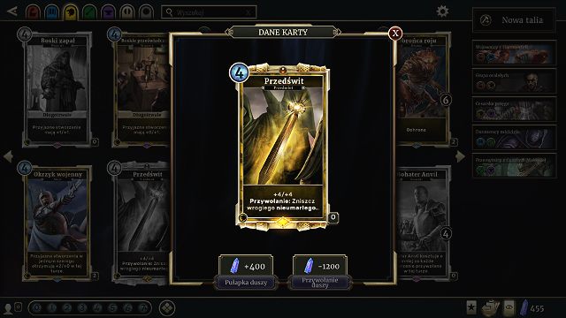 Po wybraniu opcji Widok Duszy z poziomu kolekcji kart będziesz w stanie tworzyć nowe karty lub odzyskiwać Dusze z tych kart, których masz w nadmiarze lub takich, które nie będą Ci potrzebne - Zasady gry i porady dla nowych graczy | Podstawy The Elder Scrolls Legends - The Elder Scrolls: Legends - poradnik do gry