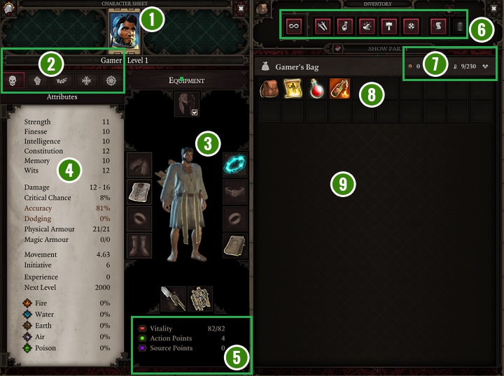 1 - Interfejs Divinity Original Sin 2 | Podstawy - Divinity Original Sin 2 - poradnik do gry