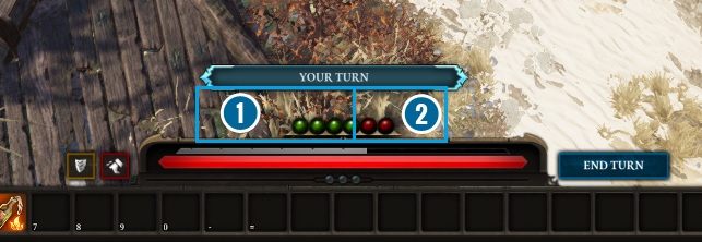 W pasku punktów akcji możemy rozróżnić trzy kolory - Walka w Divinity Original Sin 2 | Podstawy - Divinity Original Sin 2 - poradnik do gry