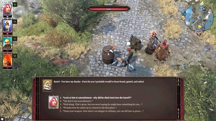 Nawet rozmowa z beczką może zaoferować nowe możliwości. - Porady na start w Divinity Original Sin 2 | Szybki start - Divinity Original Sin 2 - poradnik do gry