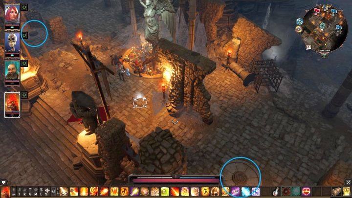 Na niebiesko oznaczone oba przyciski, a na górze widoczna kapliczka teleportacyjna. - Zagadki i sekrety Reapers Coast | Divinity Original Sin 2 - Divinity Original Sin 2 - poradnik do gry