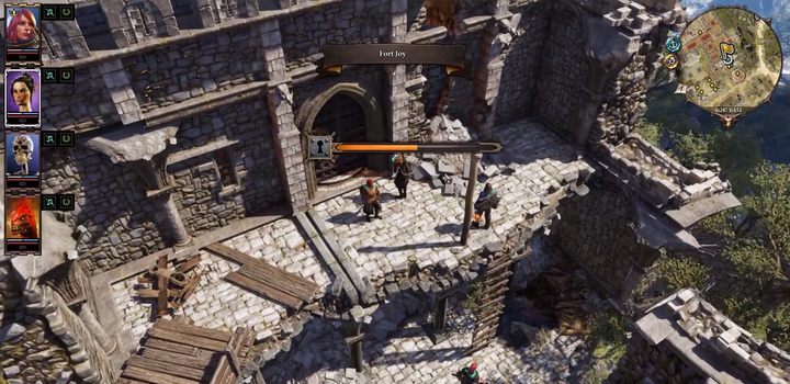 Obrazek nr 1. Wystarczy teleportować się na zniszczony mur niedaleko głównej bramy do twierdzy, a następcie opuścić drabinę. - Jak uciec z Fort Joy w Divinity Original Sin 2? | Pytania i odpowiedzi - Divinity Original Sin 2 - poradnik do gry