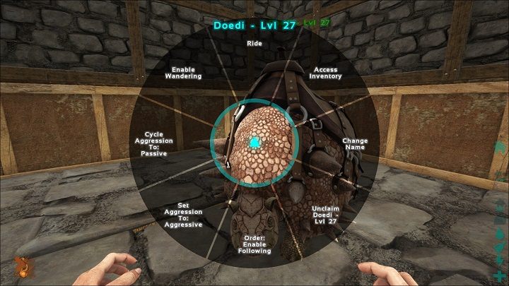 Po oswojeniu dinozaura pojawią nam się nowe opcje związane z nim - ARK: Oswajanie - podstawy - ARK Survival Evolved - poradnik do gry