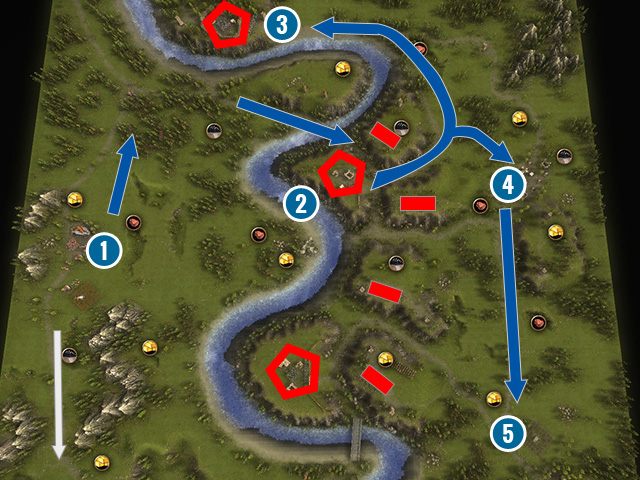 Twoja lokacja startowa jest przy lewej krawędzi mapy (1) - Liga Świętych w Kozacy 3 | Generalissimus - Kozacy 3 - poradnik do gry