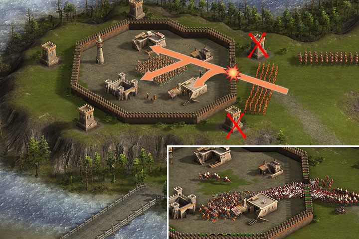 Gdy padną zewnętrzne wieże, podbicie fortu nie stanowi problemu. - Krzyżowanie wrogich planów w Kozacy 3 | Generalissimus - Kozacy 3 - poradnik do gry