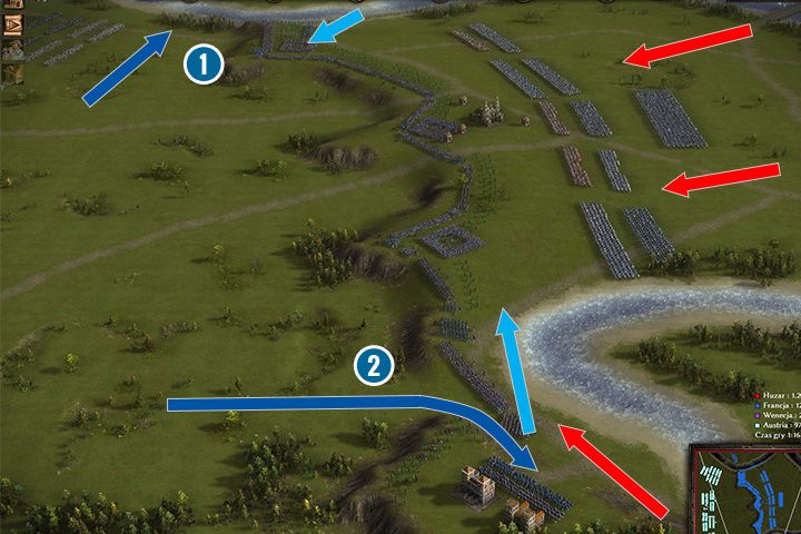 Możesz zaatakować albo od góry, przez rzekę, albo wspólnymi siłami na dolny przyczółek. - Ratowanie Turynu w Kozacy 3 | Generalissimus - Kozacy 3 - poradnik do gry