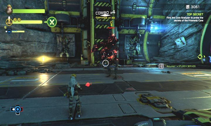 Nowy typ AP-3 potrafi wytworzyć wokół siebie pierścienie ognia podpalające Joule. - Misja 7: Top Secret | Opis przejścia ReCore - ReCore - poradnik do gry