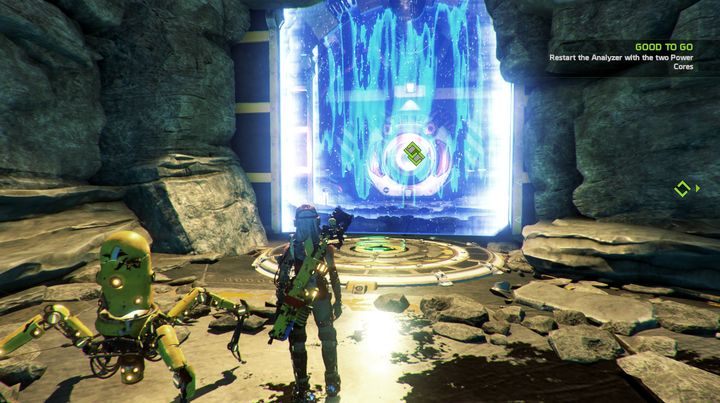 Żeby przejść trzeba odpowiednio zgrać w czasie otwarcie drzwi oraz wyłączenie barier. - Misja 7: Top Secret | Opis przejścia ReCore - ReCore - poradnik do gry