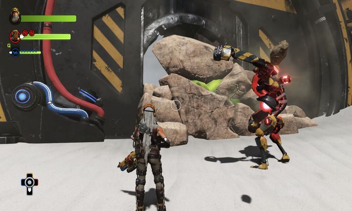 Specjalną umiejętnością Duncana jest niszczenie zagradzających drogę przeszkód. - Misja 8: Exclusion Zone | Opis przejścia ReCore - ReCore - poradnik do gry