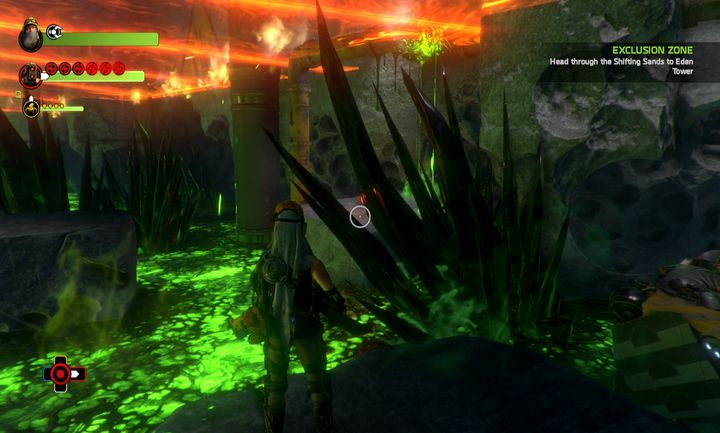 Bądź bardzo ostrożny poruszając się po tej lokacji. Jeden fałszywy ruch może skończyć się kąpielą w toksycznej brei. - Misja 9: Altitude Adjustment | Opis przejścia ReCore - ReCore - poradnik do gry