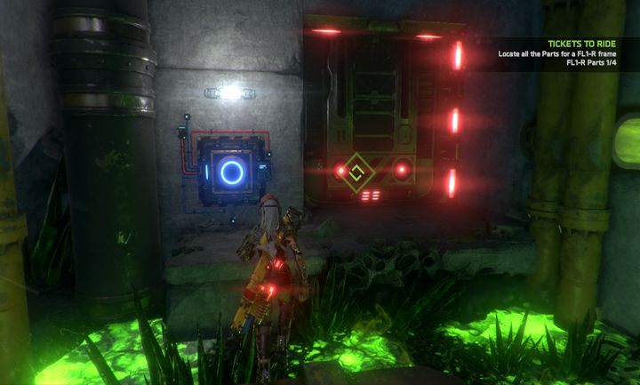Brama zamknięta jest przez brak niebieskiego Cellbota, którego znajdziesz w pobliżu. - Misja 9: Altitude Adjustment | Opis przejścia ReCore - ReCore - poradnik do gry
