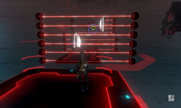 Zwracaj uwagę na ruchy laserów. Czasami ciężko jest dostrzec wyrwę między nimi. - Misja 10: Eden Tower | Opis przejścia ReCore - ReCore - poradnik do gry