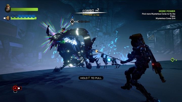 Pamiętaj, aby przed próbą wyciągnięcia rdzenia pozbyć się wszystkich wrogów! - Misja 3: Status Check | Opis przejścia ReCore - ReCore - poradnik do gry