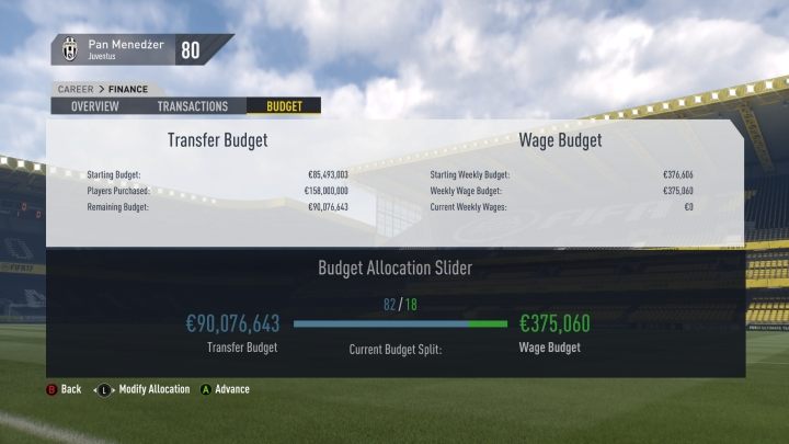 W niektórych klubach priorytetem jest równowaga finansowa - Oczekiwania zarządu | Kariera menedżera w FIFA 17 - FIFA 17 - poradnik do gry