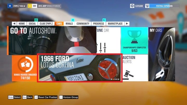 Aby wejść do sklepu wybierz ikonkę zmieniających się samochodów w festiwalu, w kategorii aukcje (Auction house) - Nabywanie pojazdów | Podstawy rozgrywki w Forza Horizon 3 - Forza Horizon 3 - poradnik do gry