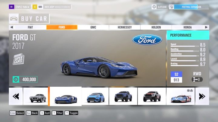 W salonie możesz przeglądać pojazdy i zakupić je od ręki. Nie znajdziesz tu jednak każdego wozu w grze. - Nabywanie pojazdów | Podstawy rozgrywki w Forza Horizon 3 - Forza Horizon 3 - poradnik do gry