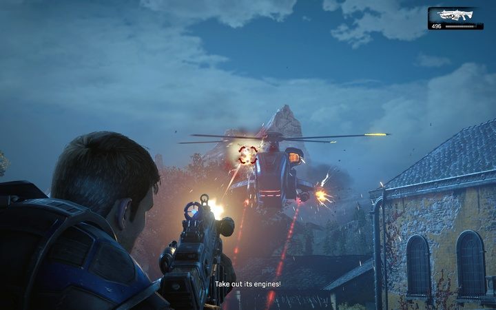Zestrzel helikopter uszkadzając jego silniki - Akt 2:2 - Gotowi do akcji | Opis przejścia Gears of War 4 - Gears of War 4 - poradnik do gry
