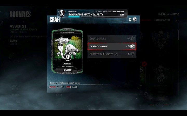 Możesz niszczyć skórki i karty, które cię nie interesują i tworzyć nowe obiekty tego typu - Informacje wstępne i porady | Podstawy gry sieciowej w Gears of War 4 - Gears of War 4 - poradnik do gry