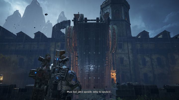 Musisz zniszczyć dwa ciężarki zawieszone po obu stronach mostu - Akt 3:3 - U Progu | Opis przejścia Gears of War 4 - Gears of War 4 - poradnik do gry