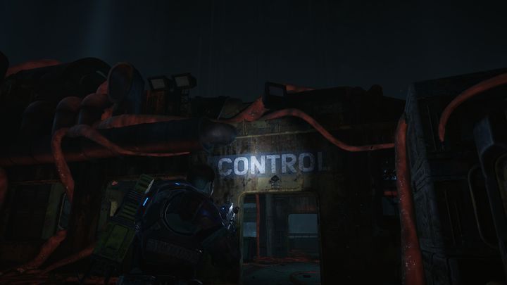 Tutaj - na toalecie możesz znaleźć kolejny przedmiot do kolekcji - Akt 3:5 - Winda do Piekła | Opis przejścia Gears of War 4 - Gears of War 4 - poradnik do gry