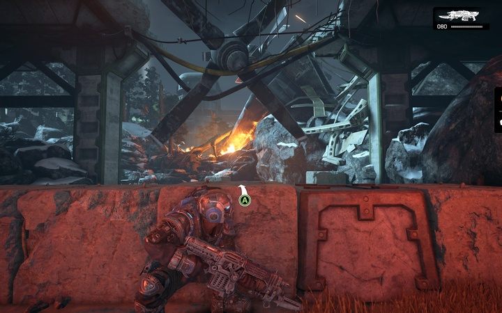 Aby przeskoczyć przez przeszkody schowaj się za nimi i ponownie użyj klawisza ukrycia. - Akt 1:0 - Prolog | Opis przejścia Gears of War 4 - Gears of War 4 - poradnik do gry